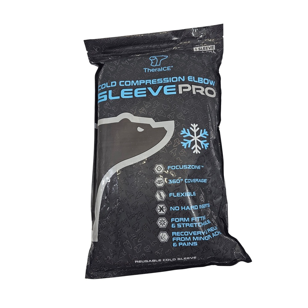 TheralICE Cold Compression Elbow Sleeve PRO Large/XL Black TI-ELBOW-LG-PRO New